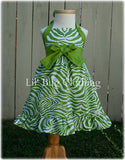 Lime Zebra Jumper Dress Halter Style