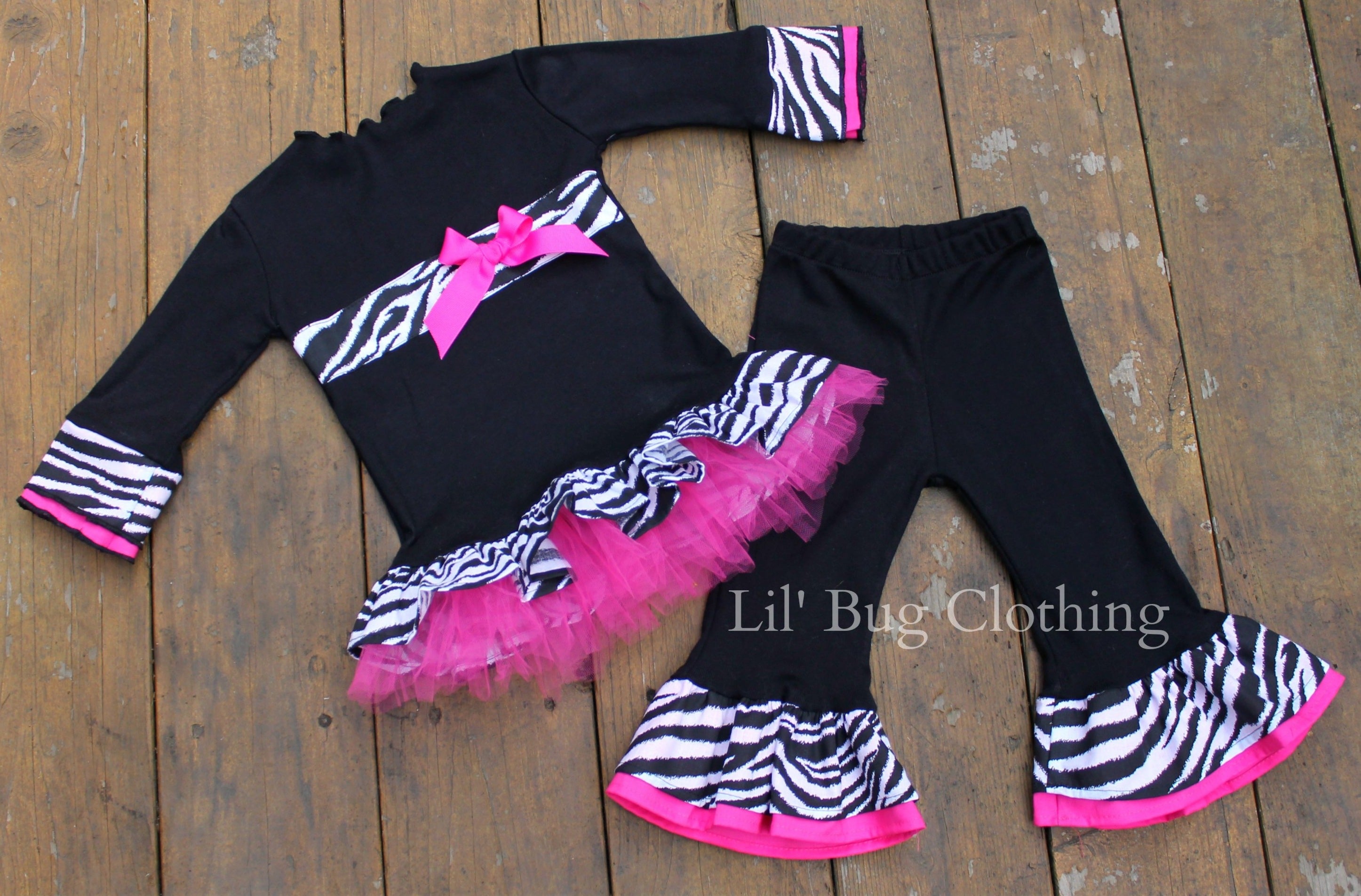 Zebra Hot Pink Girl Outfit 