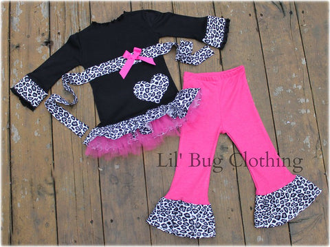 Black White Leopard Print Valentines Day Set