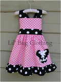 Bubble Gum Pink Minnie Mouse Personalized Jumper Dress