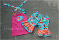 Teal & Orange Mermaid Short & Halter Top