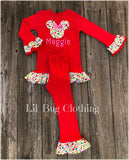Personalized Christmas Minnie Mouse Outfit