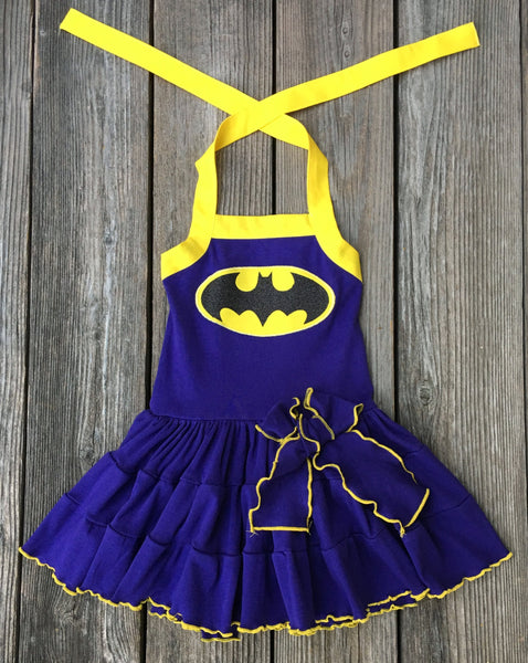 Purple Yellow Batgirl Dress