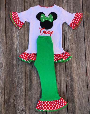 Minnie Mouse Christmas Holiday Girl Outfit