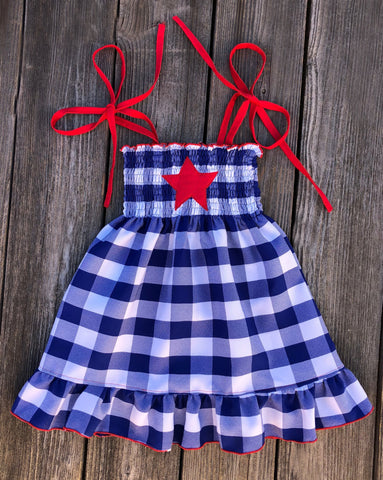 4th Of July Smocked Dress