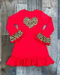 Red Leopard Valentines Day Dress