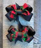 Christmas Plaid Holiday Dress + Free Hair Bows