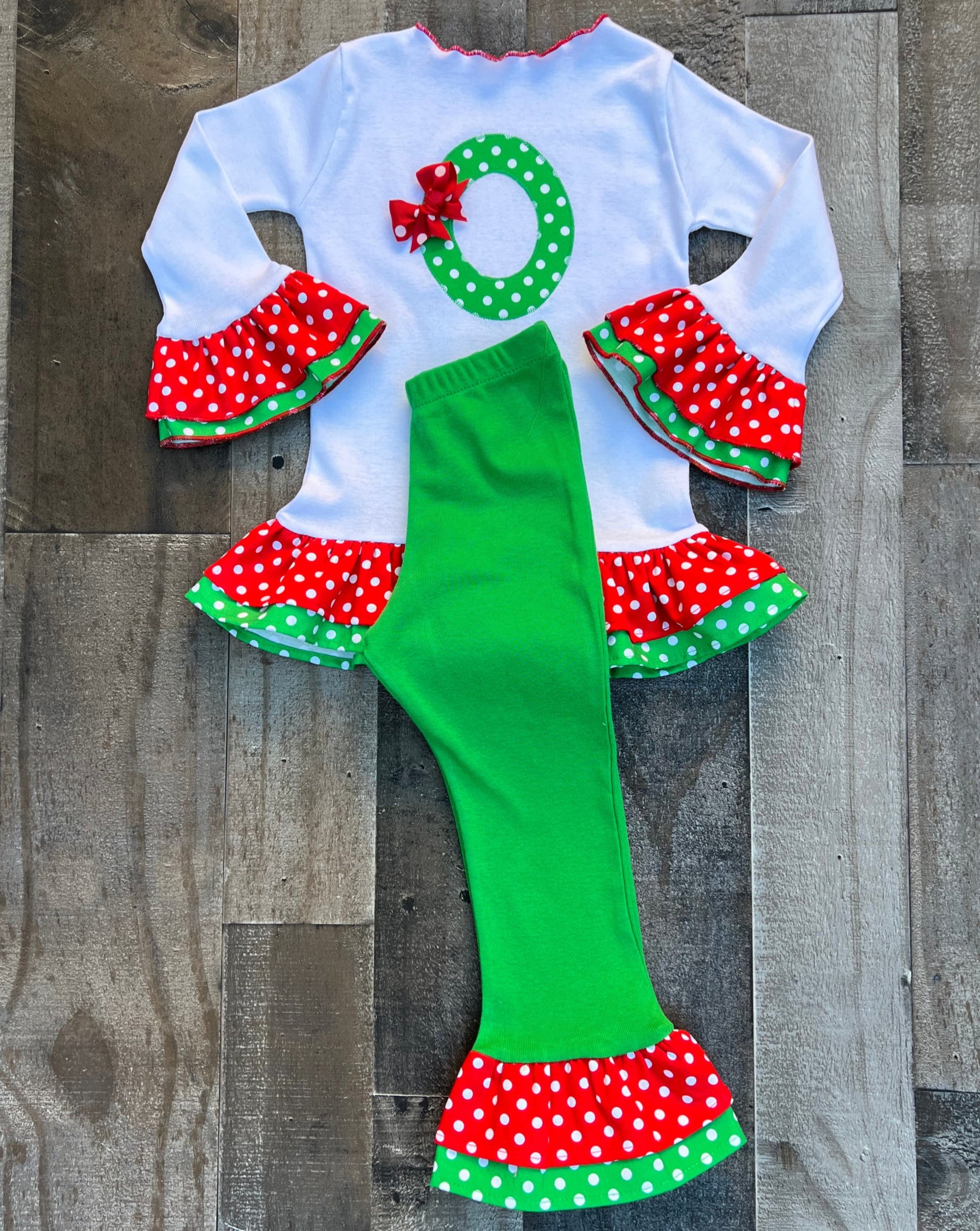 personalized christmas dress Personalized Christmas Tree Ruffle Baby Gown
