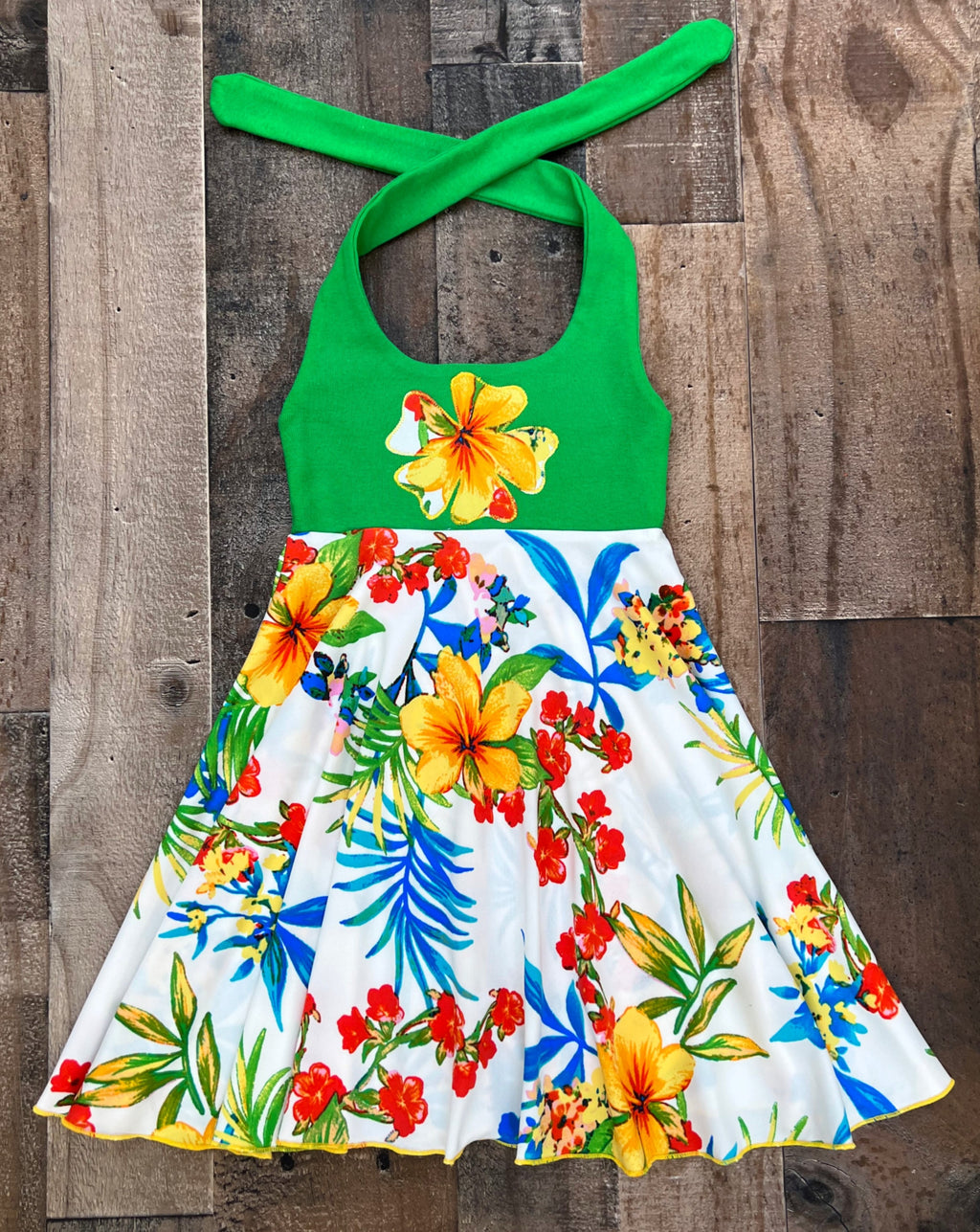 Hawaiian Luau Tropical Floral Dress
