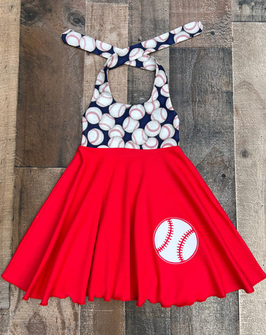 Baseball Little Girl Dress