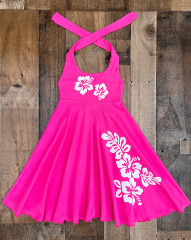 Hot Pink Hawaiian Luau Dress