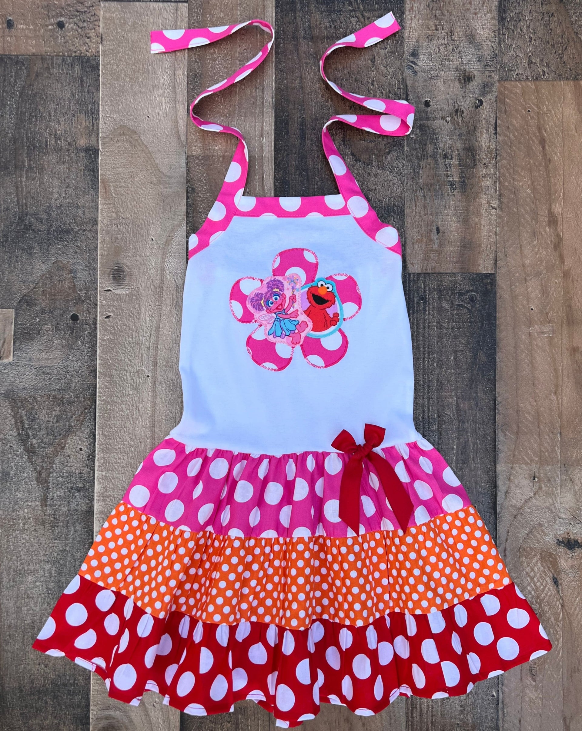 open lace back dress Personalized Elmo Face Red Knit Dress