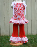 Damask Red White Holiday Outfit 