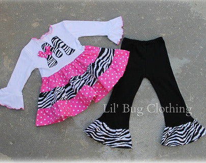 zebra pink personalized outfit 