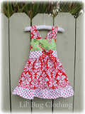 Damask Christmas Candy & Dots Jumper Dress