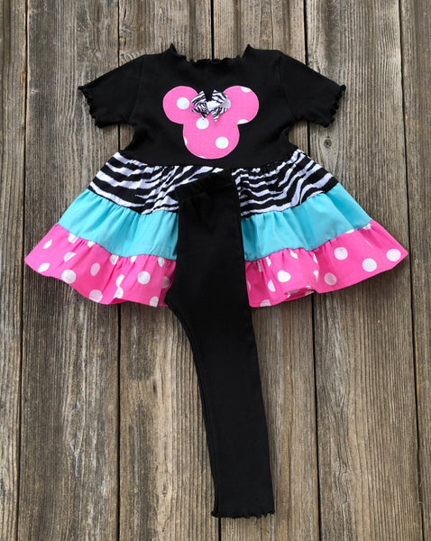 Animal Kingdom Zebra Print Minnie Mouse Outfit 