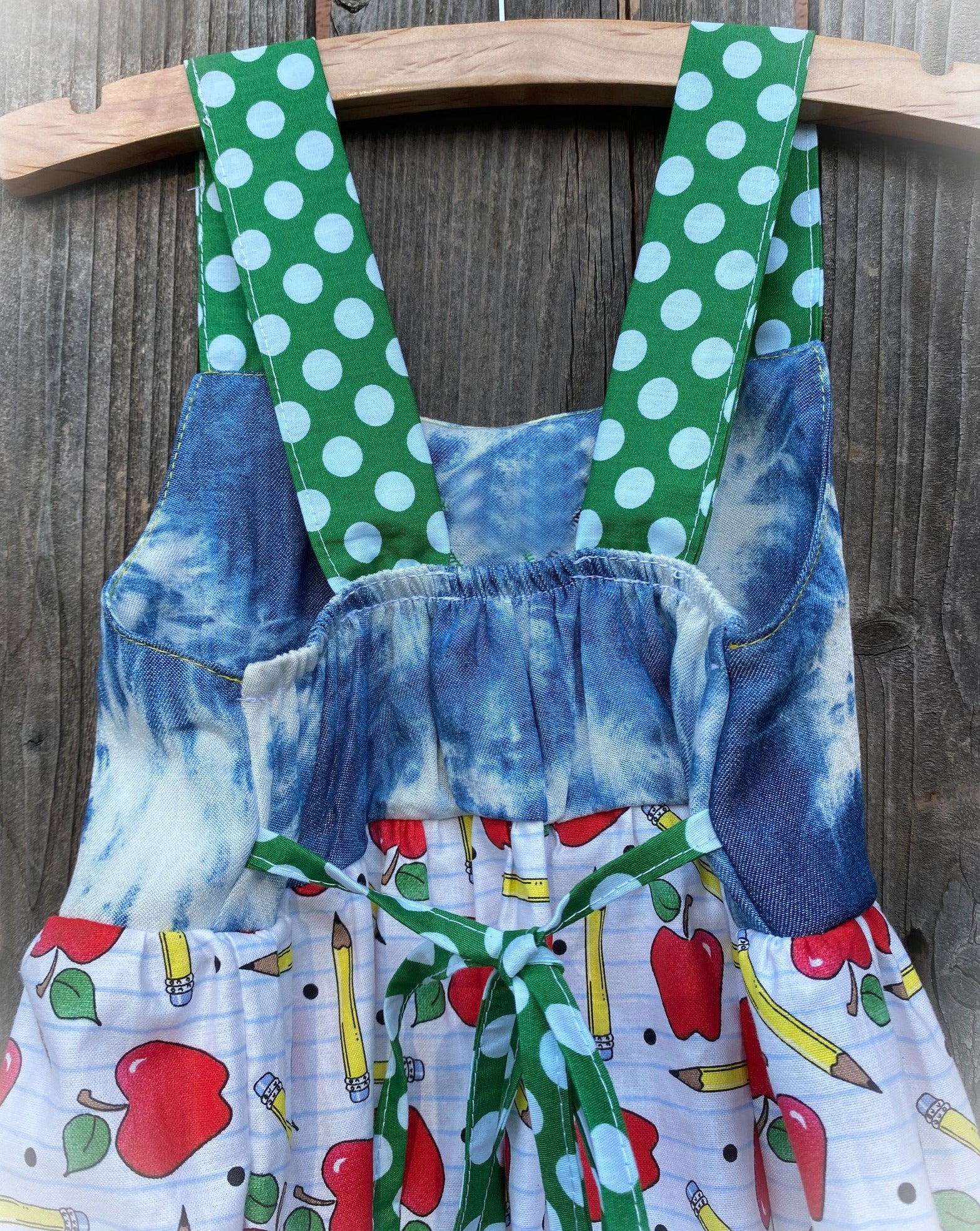 Back To School Dress Apple Print