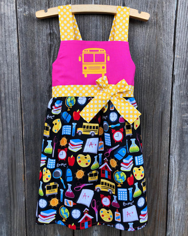 Back To School Bus Print Dress