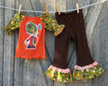 Big Eyed Girl Mushroom Print Outfit 