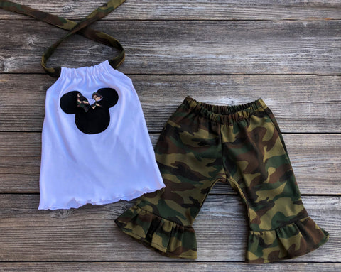 Camouflage Print Minnie Mouse Outfit 