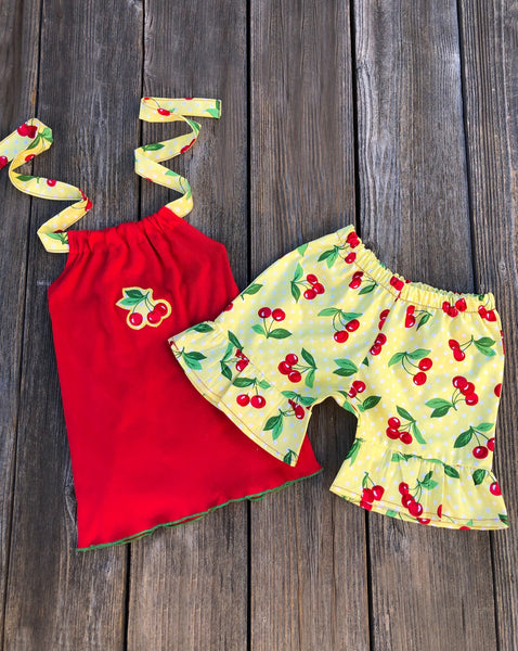 Cherry Print Girl Outfit 