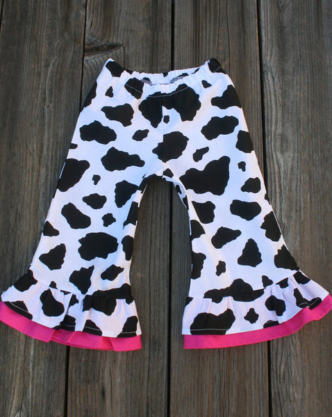 cow print girl pants 