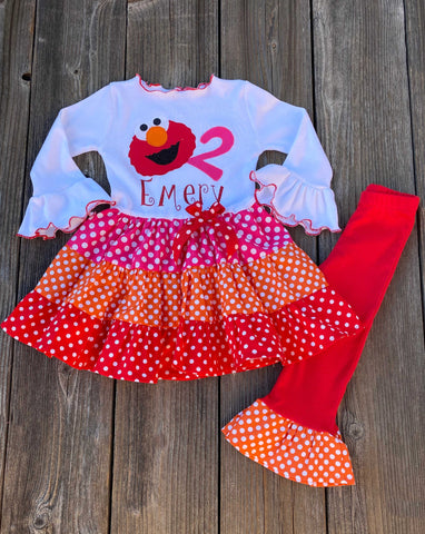 Elmo Birthday Girl Outfit 