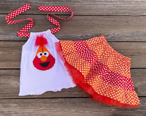 Elmo Birthday Girl Outfit