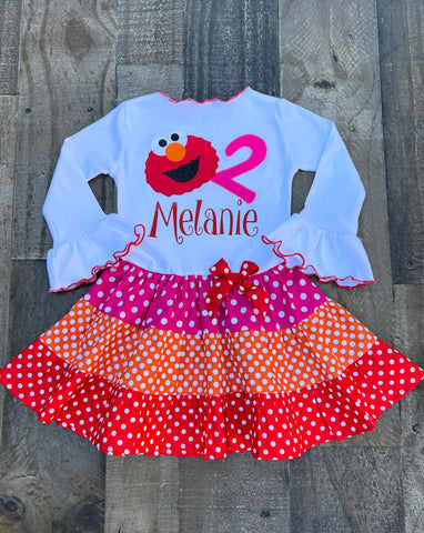 Elmo Birthday Girl Outfit 