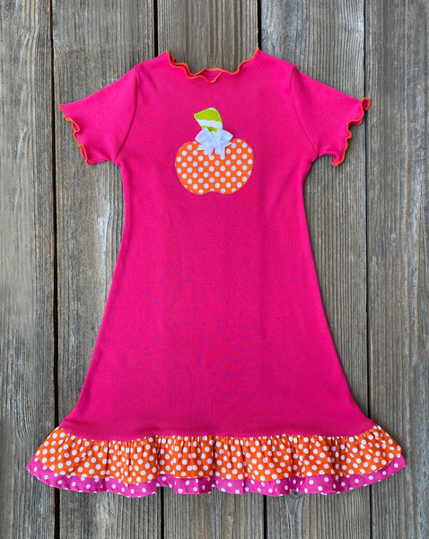 Halloween hot pink orange pumpkin dress
