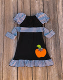 Gingham Pumpkin Peasant Dress