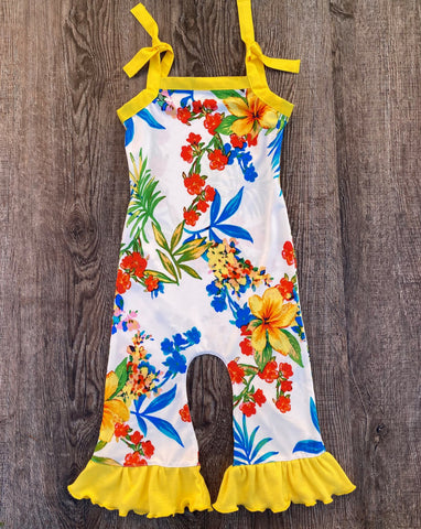 Hawaiian Luau Girl Romper