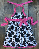 Hot Pink Bandana Cow Print Dress