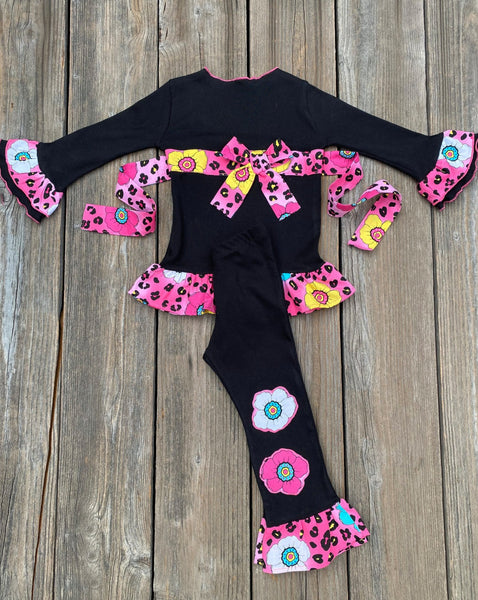 Leopard Flower Outfit Girl