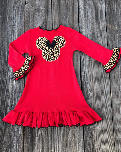 Minnie Mouse Leopard Print Dress