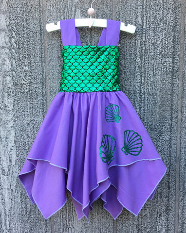 mermaid seashell girl dress