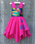 Mermaid Scales Hot Pink Dress Girl