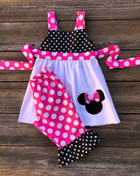 Minnie Mouse Hot Pink Birthday Girl Outfit 