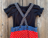 Minnie Mouse Overalls Outfit 