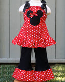 Minnie Mouse Red White Polka Dot Outfit 