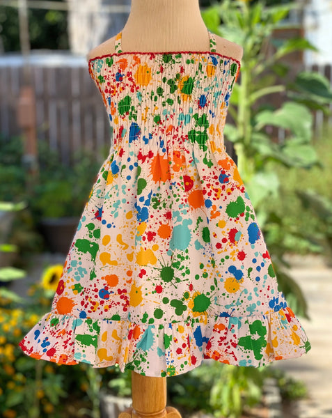 Paint Splatter Boutique Girl Dress