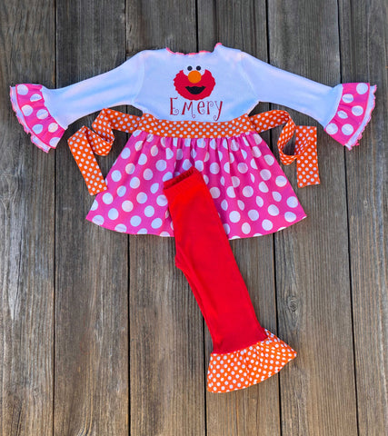 Elmo Birthday Girl Personalized Outfit