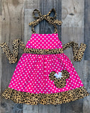 Hot Pink White Polka Dot Minnie Mouse Dress