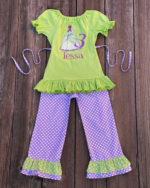 Princess Tiana Boutique Girl Outfit 