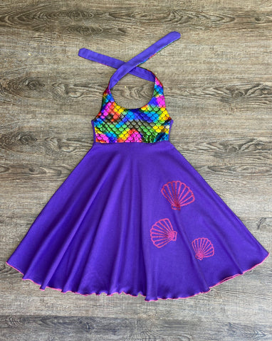 rainbow mermaid dress purple 