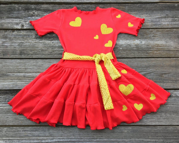 Red Gold Valentines Day Dress