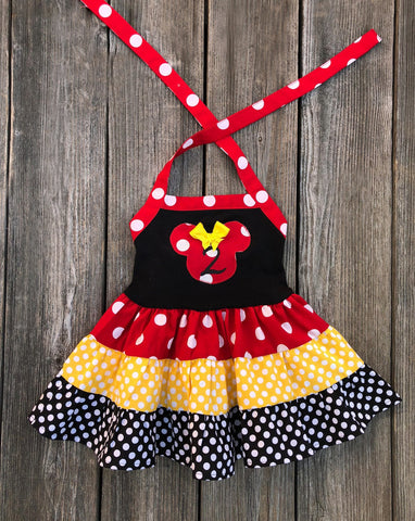 Red Yellow Minnie Mouse Toddler Dress