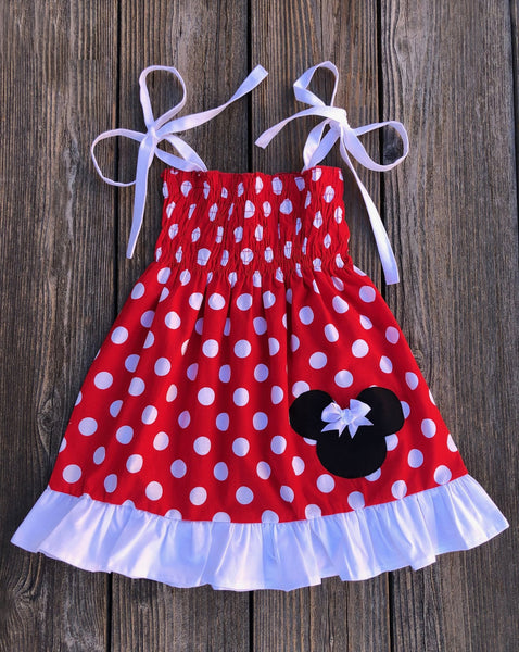 Red White Polka Dot Minnie Mouse Dress