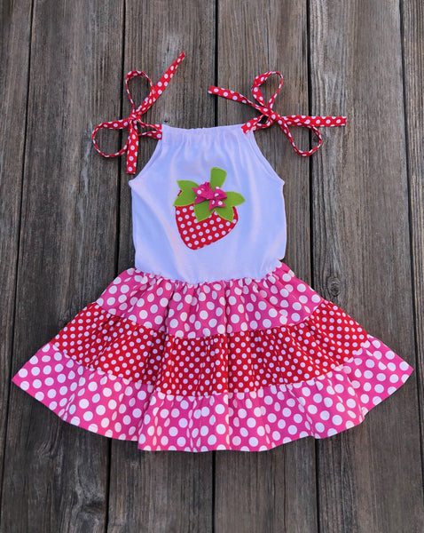 strawberry girl twirl dress