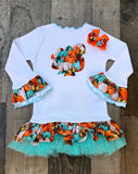 Thanksgiving Turkey Ruffled Top 